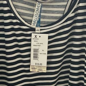X1 brand new tank top blue and white stripes